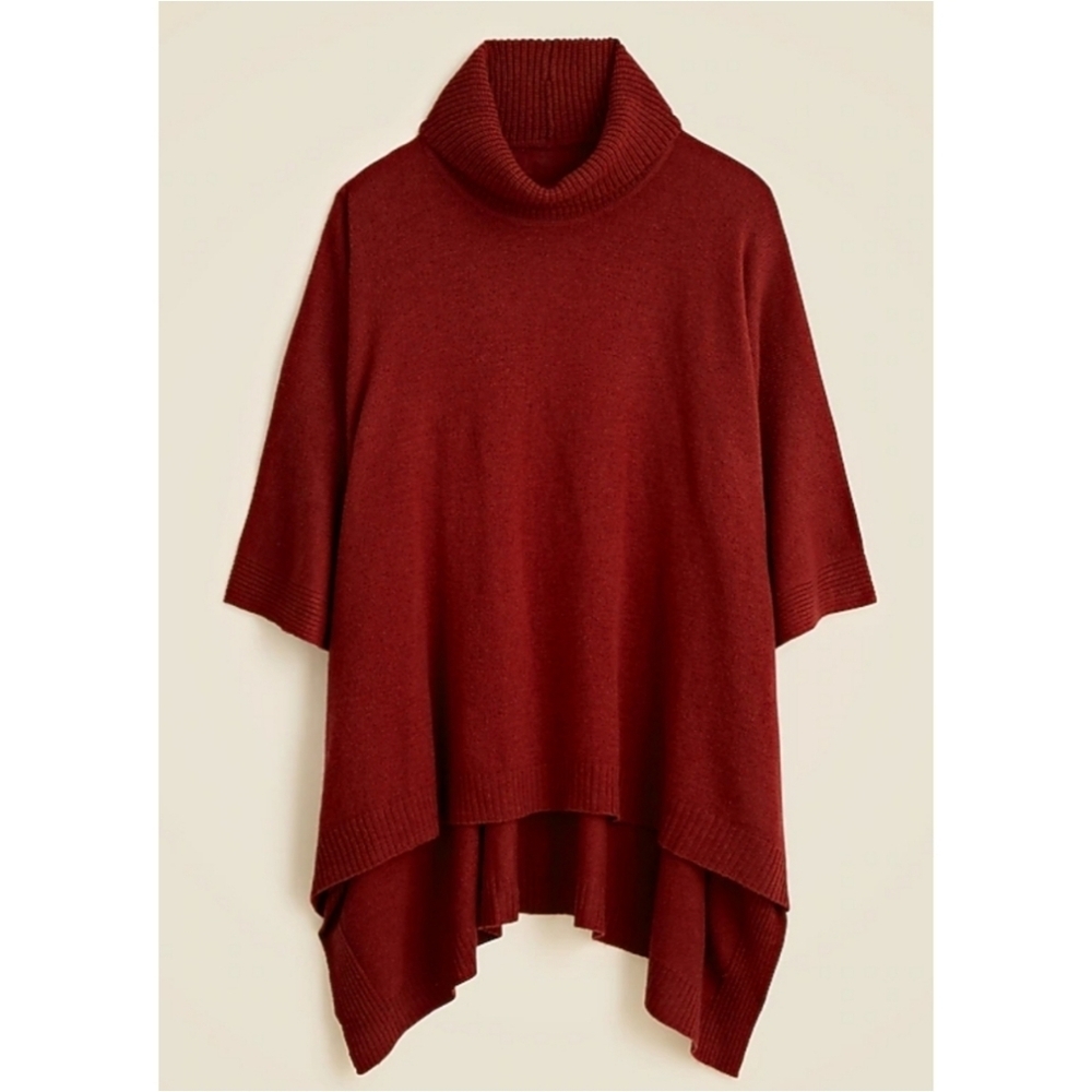 J.Crew Wool-Cashmere Blend Turtleneck Poncho